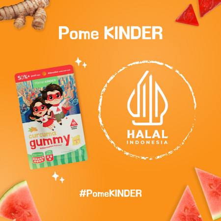 Formula Inovatif Transnasional Pome KINDER Curcuma Gummy (Watermelon Flavour)