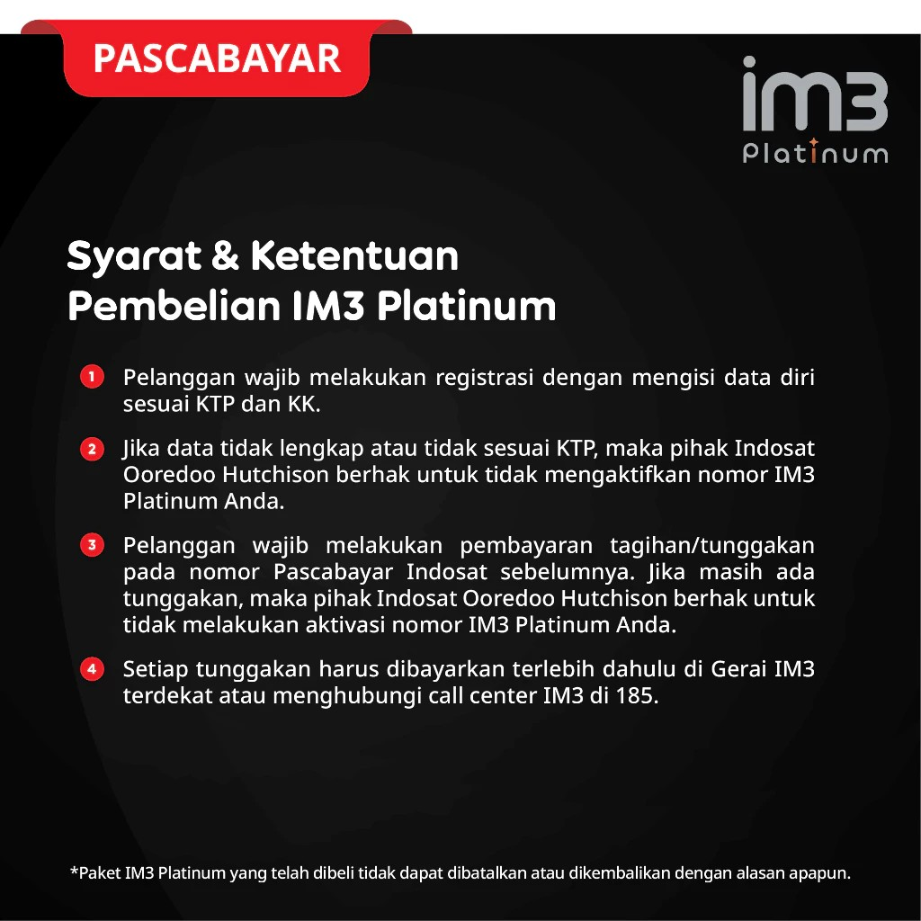Indosat Ooredoo Hutchison IM3 Platinum SATU