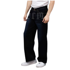 Ackermann Loose Jeans Pria Baggy Style Snow Black