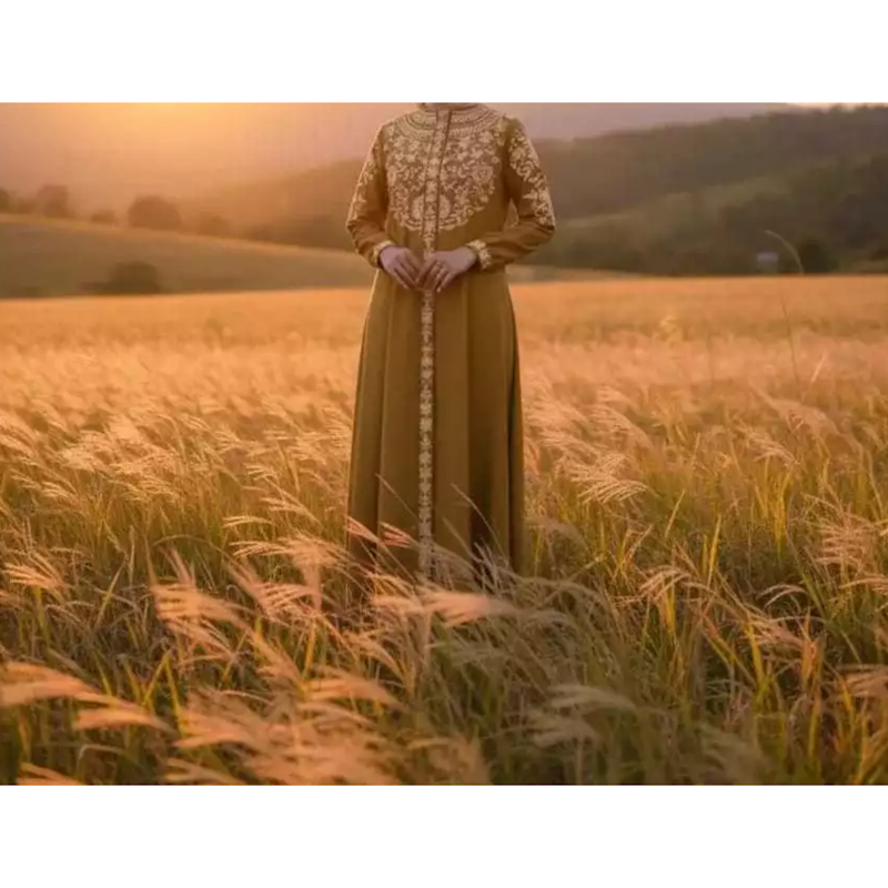 Qiarinn Gamis Bordir Tuqba Swaroski