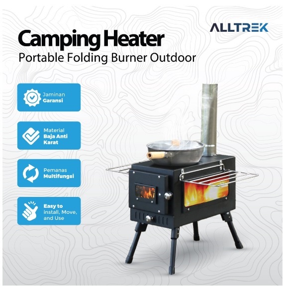 ALLTREK  Camping Heater Portable Folding Burner Outdoor