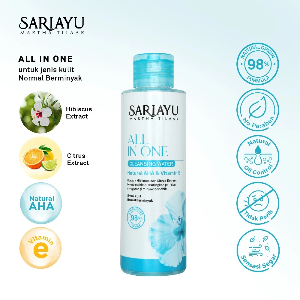 Martina Berto Sariayu All In One Cleansing Water Normal Berminyak
