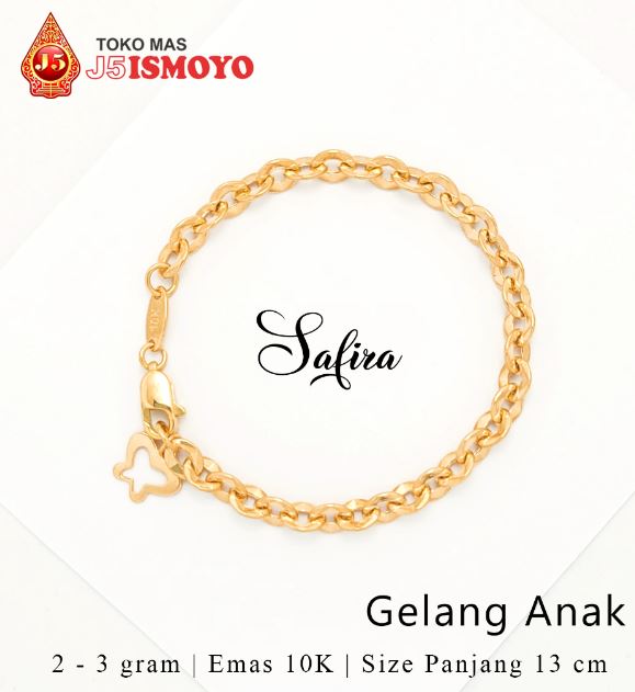 J5 Ismoyo  Gelang Emas Rantai Safira