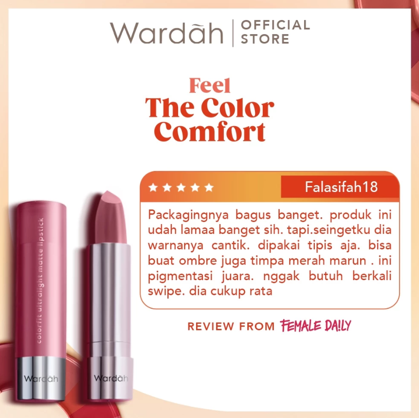 Paragon Technology and Innovation Wardah Colorfit Ultralight Matte Lipstick - 07 Crimson Red