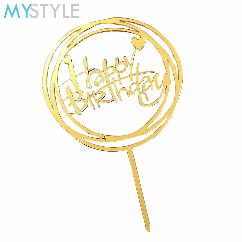 Cake Topper Acrylic Happy Birthday 4