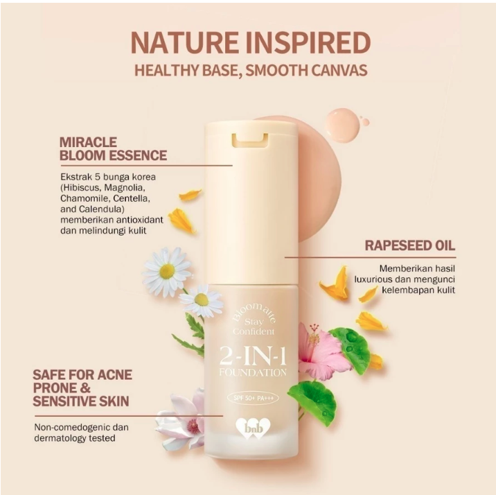 HEBE Beauty Style Barenbliss Bloomatte Stay Confident 2 in 1 Foundation LW2 Custard