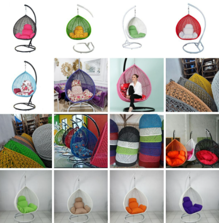  Ayunan Gantung Pear Rotan Sintetis