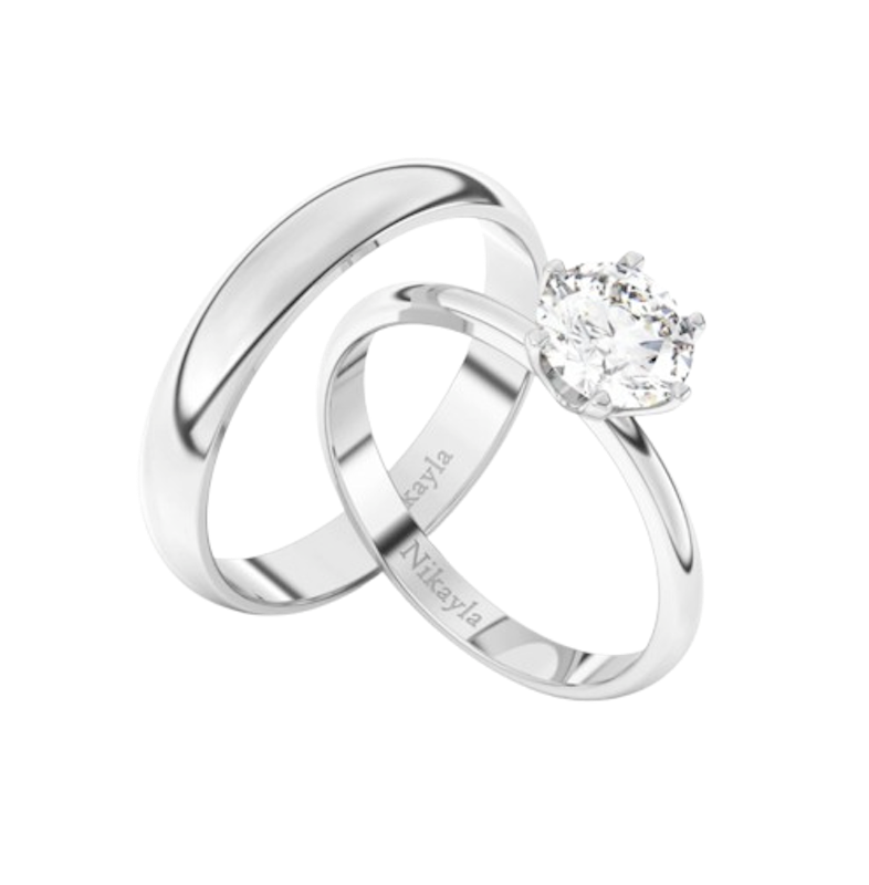 Nikayla Jewelry Couple Rings Silver 1