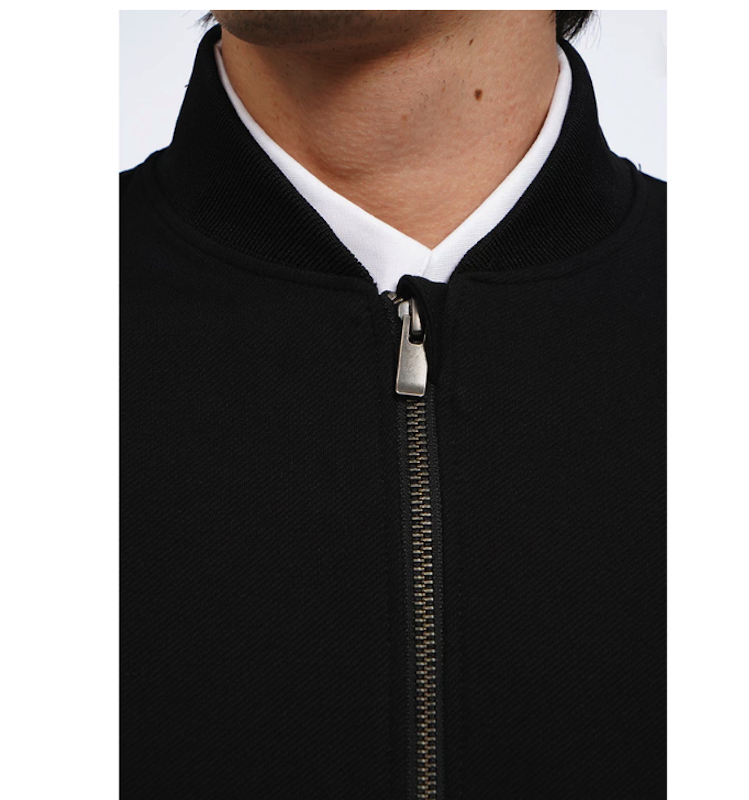 Executive Slim Fit Knit Bomber Jacket Black 4