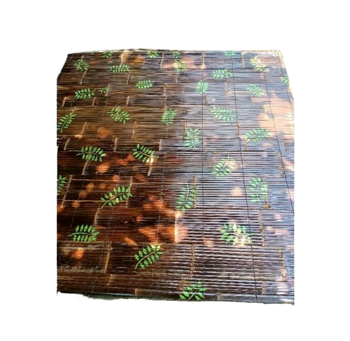 Tirai Bambu Wulung Motif Daun