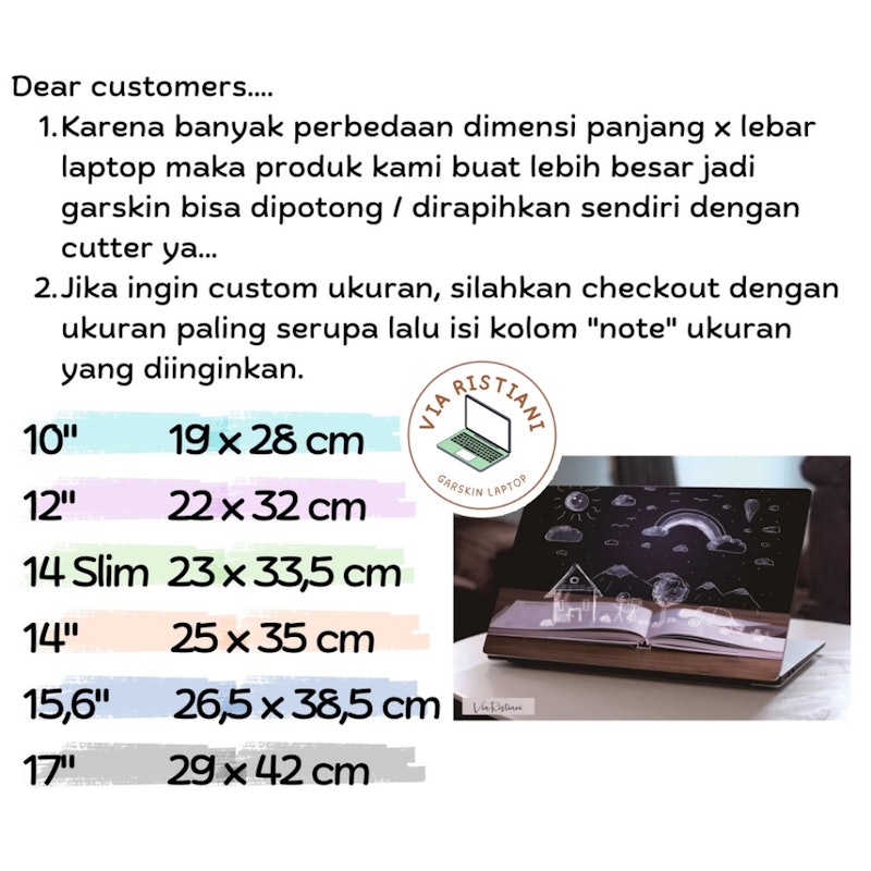CUSTOM Garskin Anti Gores Cover / Full Laptop 4
