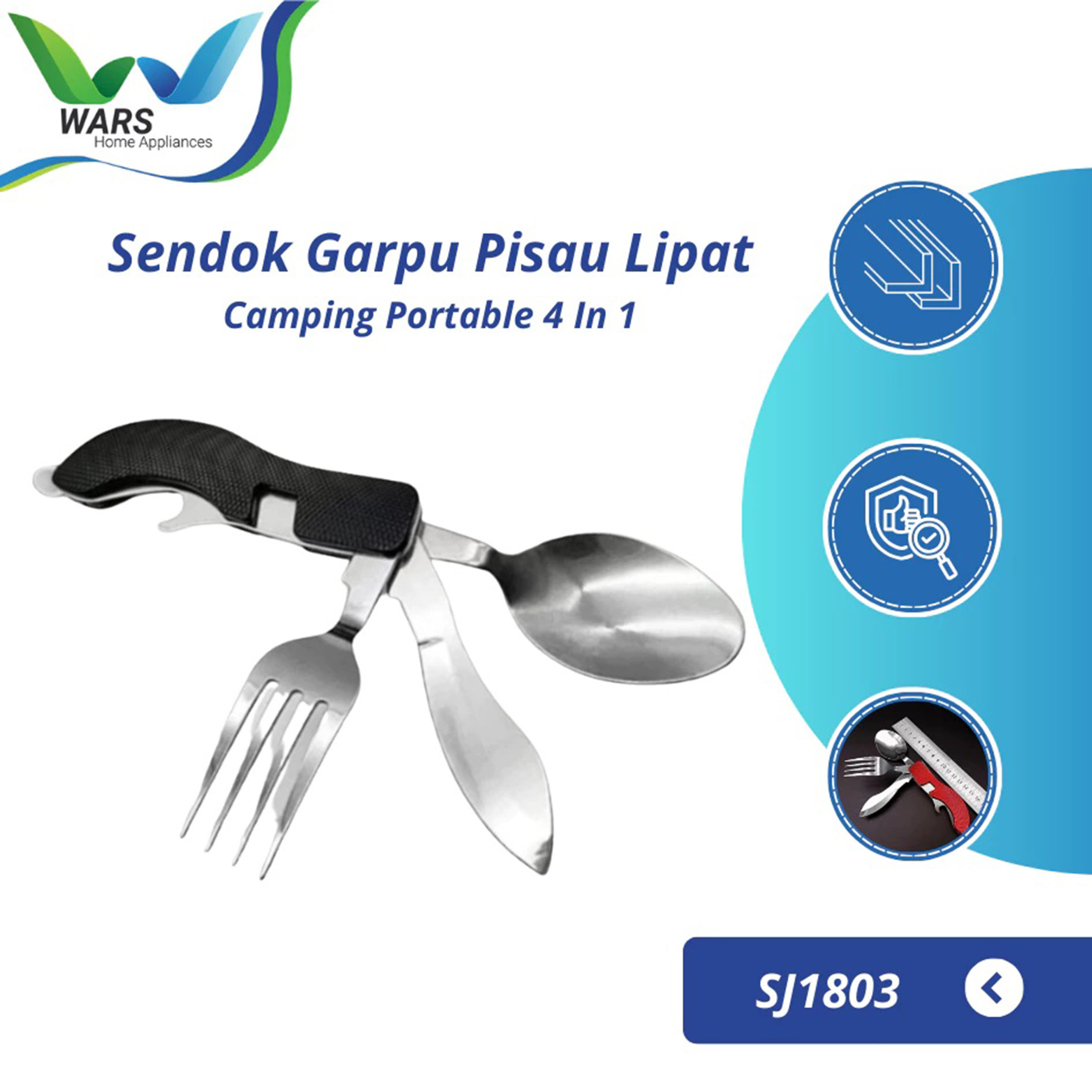 WARS Home Appliances WARS Sendok Garpu Pisau Lipat Portable