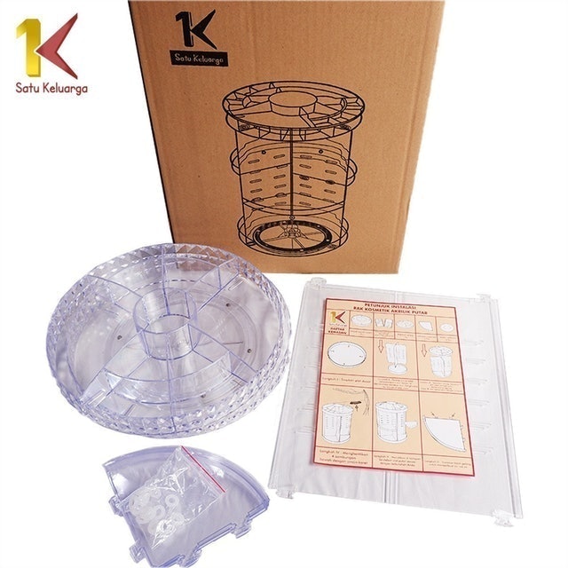 Satu Keluarga Rak Akrilik Putar 360 Derajat