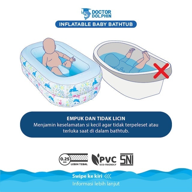 Doctor Dolphin Inflatable Baby Bathtub