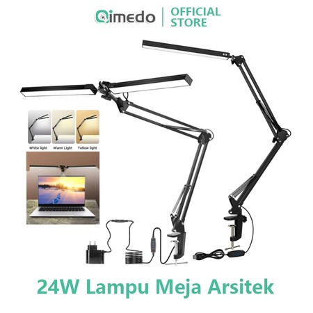  QIMEDO Lampu Meja Belajar Arsitek 24 Watt
