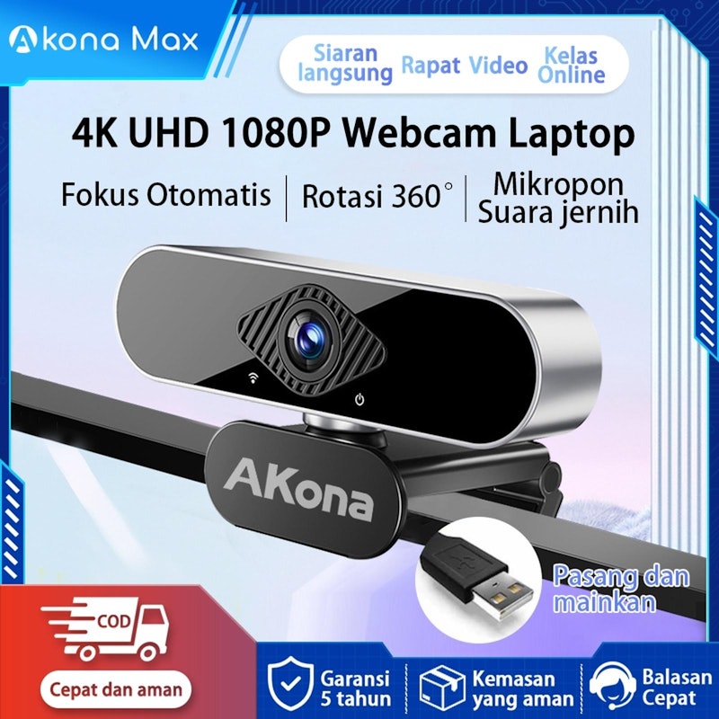 Akona Webcam Laptop PC 4K 1080P Full HD USB 5