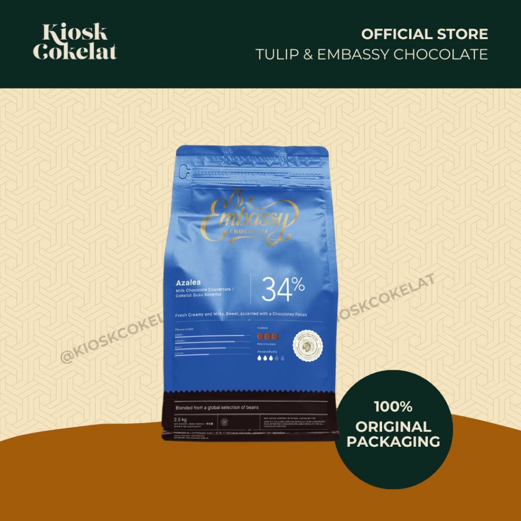 Freyabadi Indotama Embassy Azalea Milk Chocolate Couverture 34% 2,5 kg
