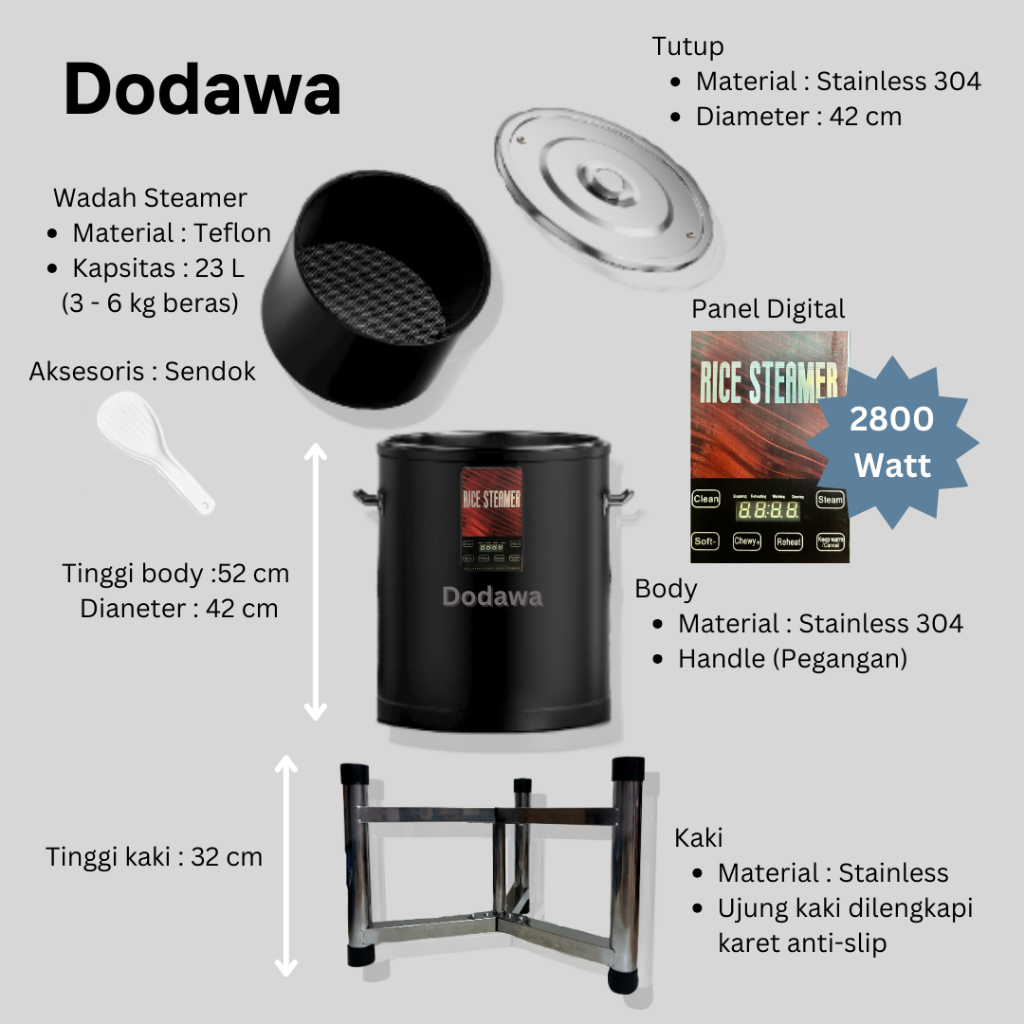  Dodawa Rice Cooker & Rice Warmer DD3450