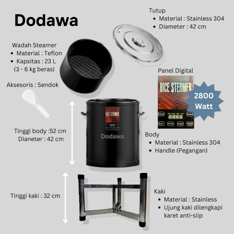 Dodawa Rice Cooker & Rice Warmer 3