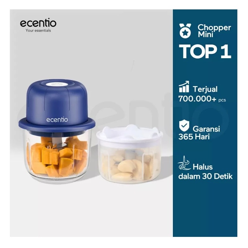 ecentio Chopper Mini Kaca 2in1 2