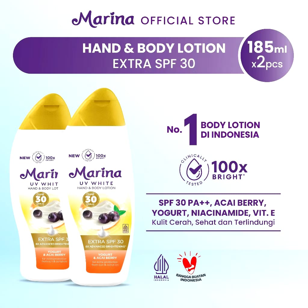 Tempo Scan Pacific Marina UV White Hand & Body Lotion Extra SPF 30