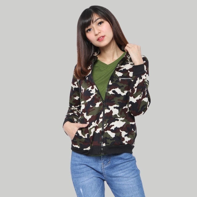 Monellina Jaket Bomber Army Wanita 0971