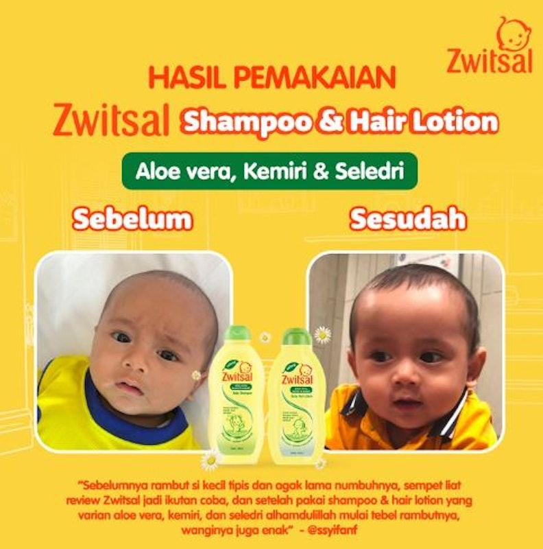 Zwitsal Baby Hair Lotion Natural with Aloe Vera Kemiri Seledri 5