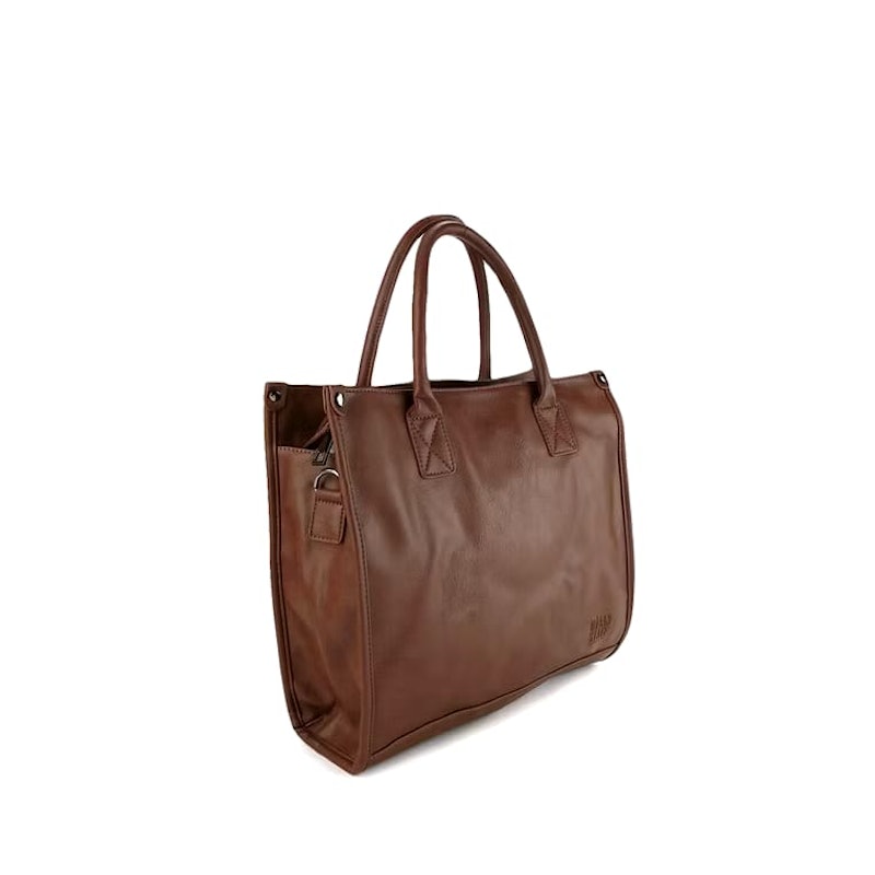 Urban State Distressed Leather Commuter Tote Bag - Camel 5