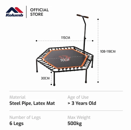 Kolumb Trading Indonesia Kolumb Sport Trampoline Jump Fit Black Orange Hexa YDF1006