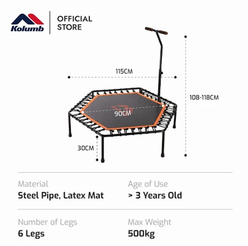 Kolumb Sport Trampoline Jump Fit Black Orange Hexa 4