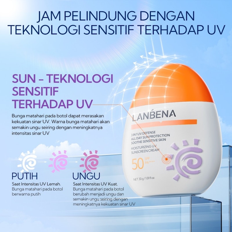LANBENA 3 in 1 Moisturizing UV Sunscreen Cream SPF 50 PA++++ 3