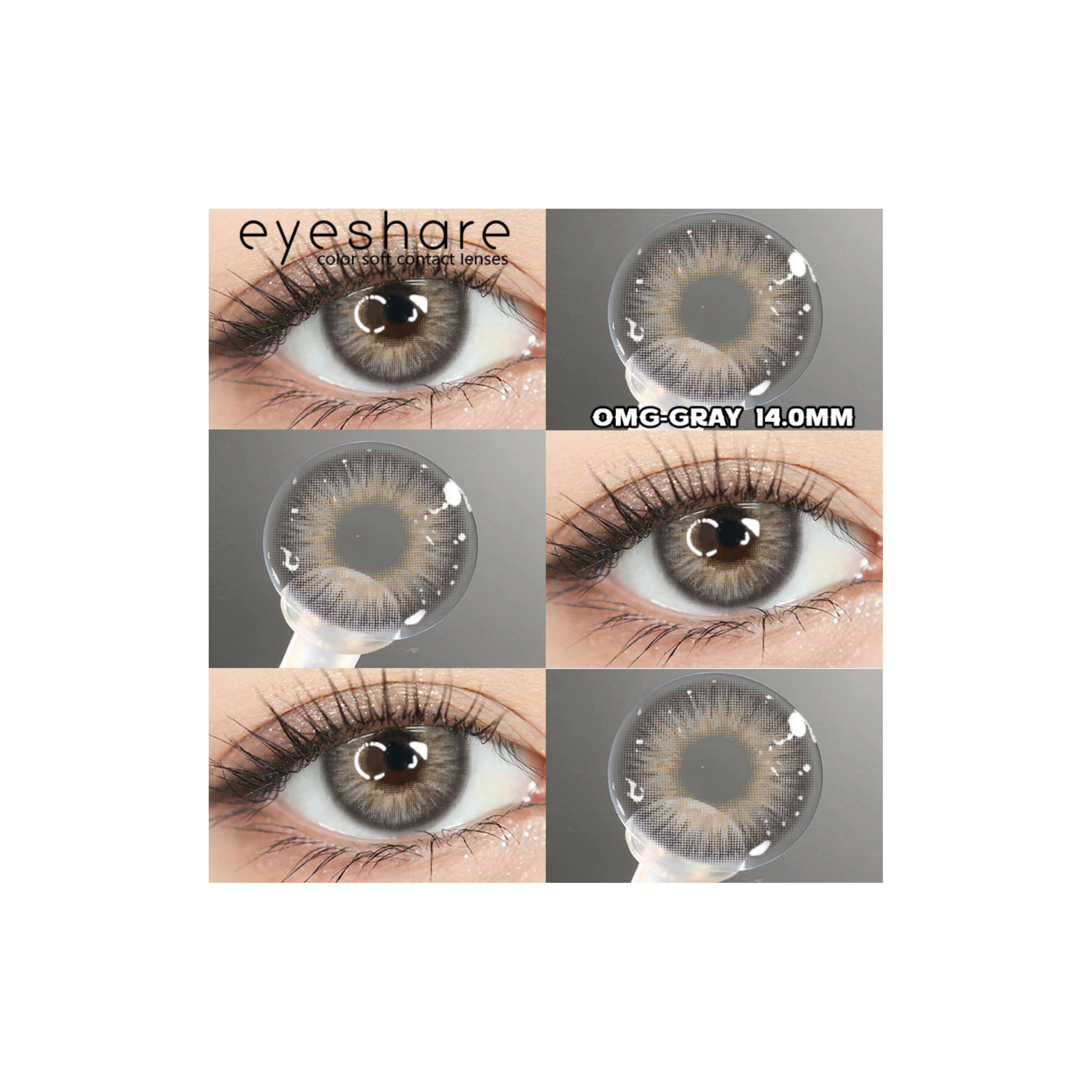 Eyeshare Softlens Minus -7.00 OMG Grey