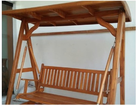  Ayunan Kayu Jati Jumbo 3 Dudukan