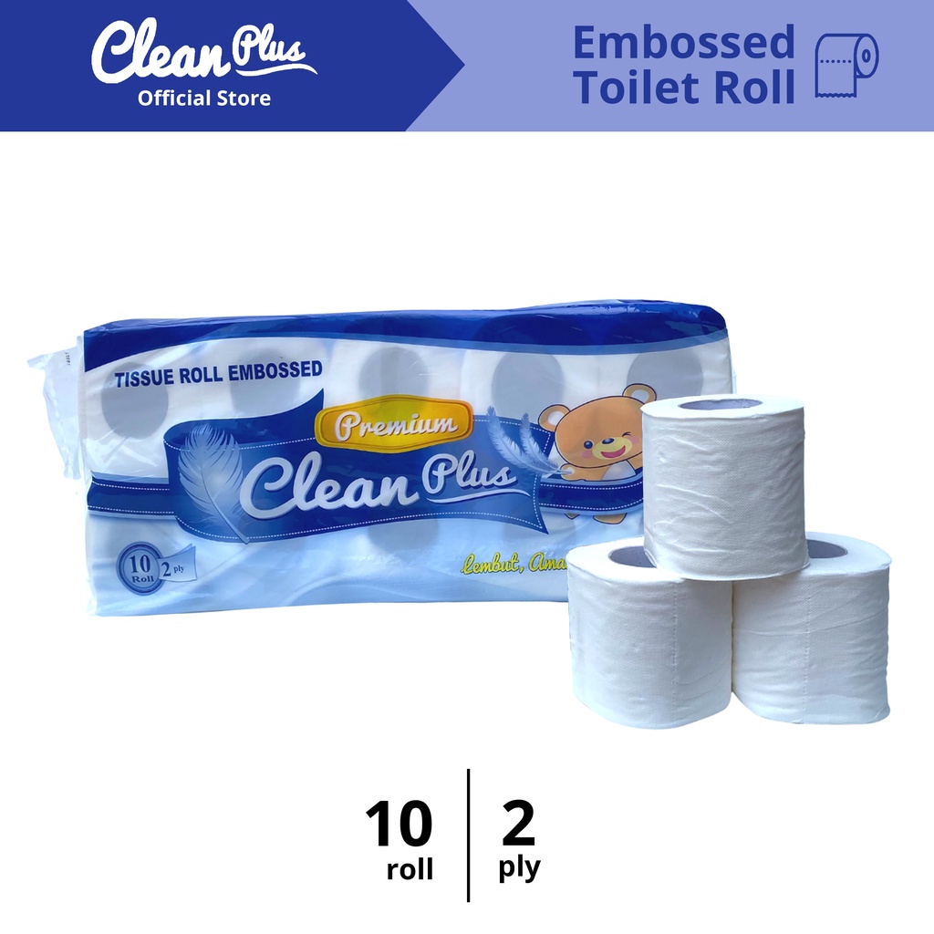 Hoka Karya Mandiri Clean Plus Toilet Tissue Roll Emboss