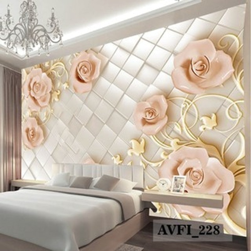 Wallpaper Custom Bunga 3D Mewah 4
