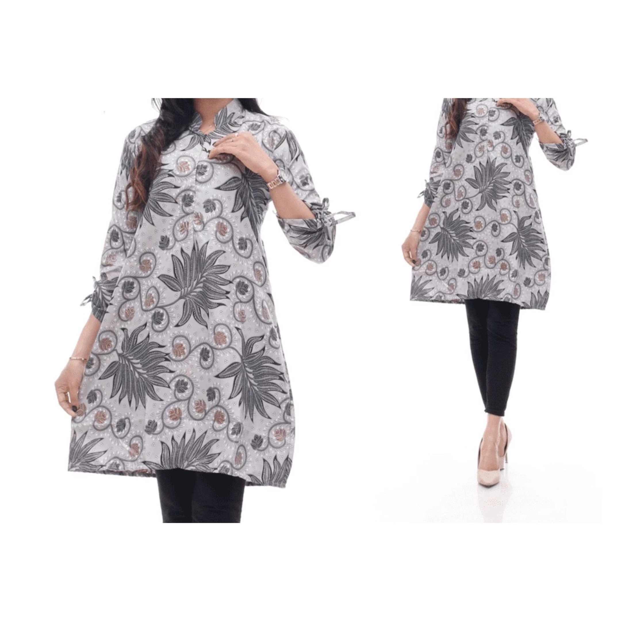  Artodomoro Tunik Batik Lengan Panjang Serut 