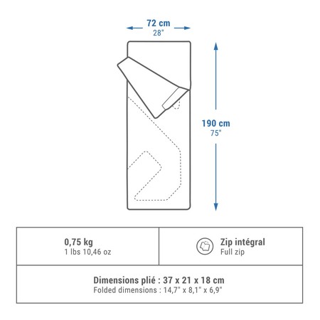 Decathlon Sports Indonesia DECATHLON Quechua Kantong Tidur Kemah Arpenaz 20° 8648438