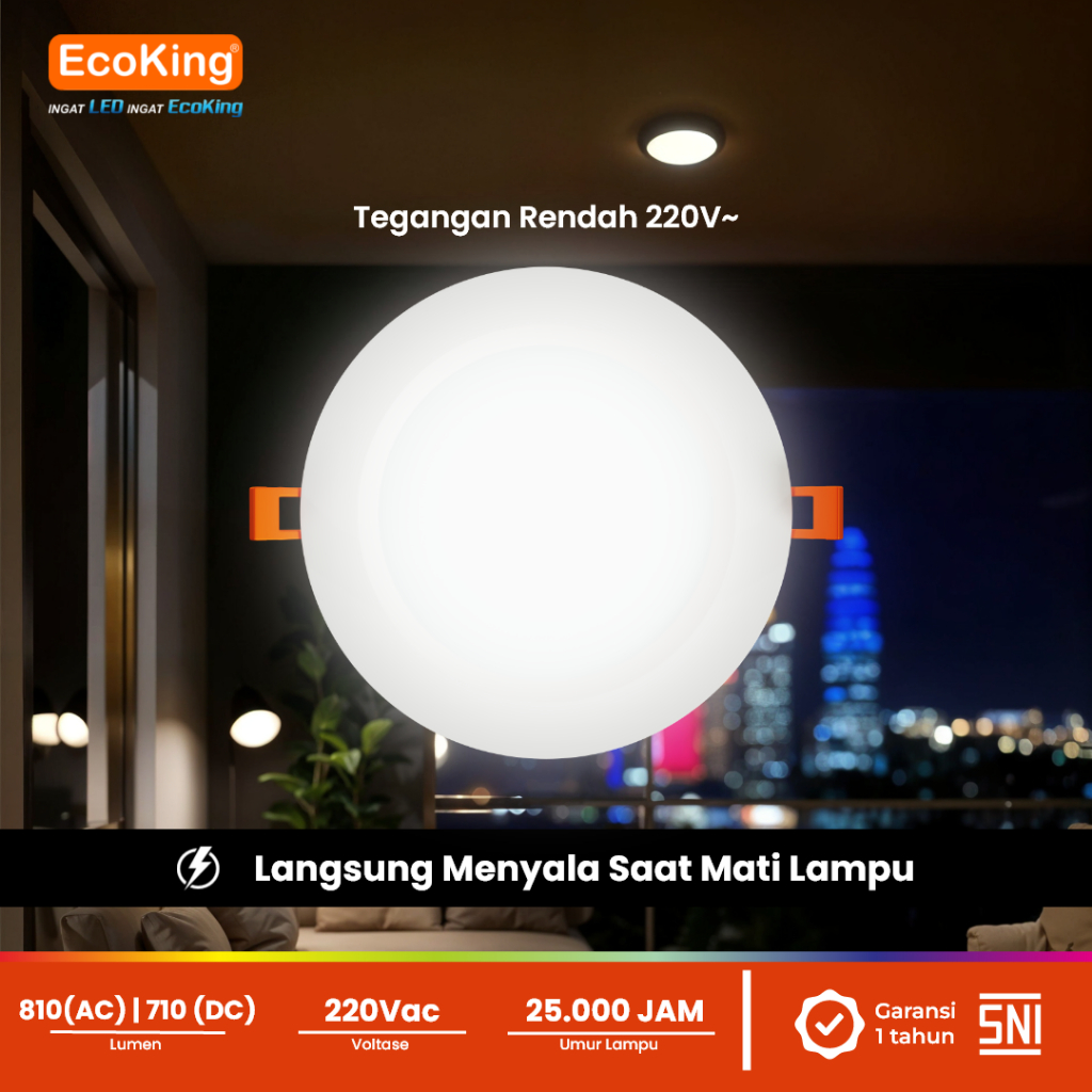 Golden Batam Raya EcoKing LED DiGi Emergency Panel Light 9W EPL3109