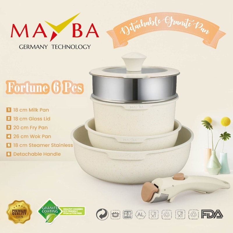 Mayba Fortune 6 Pcs Detachable Granite Pan 2