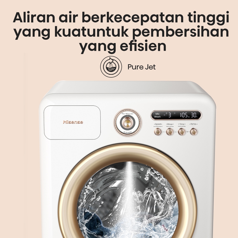 Hisense Hisense Mesin Cuci Front Loading + Pengering 10.5kg Roman Holiday WD105R5