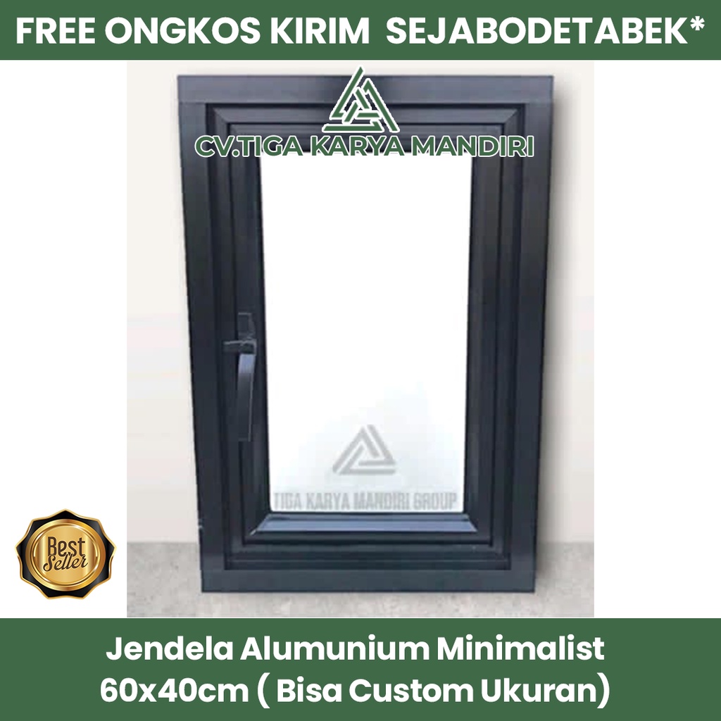 Jendela Aluminium Minimalis 50 cm x 30 cm 4