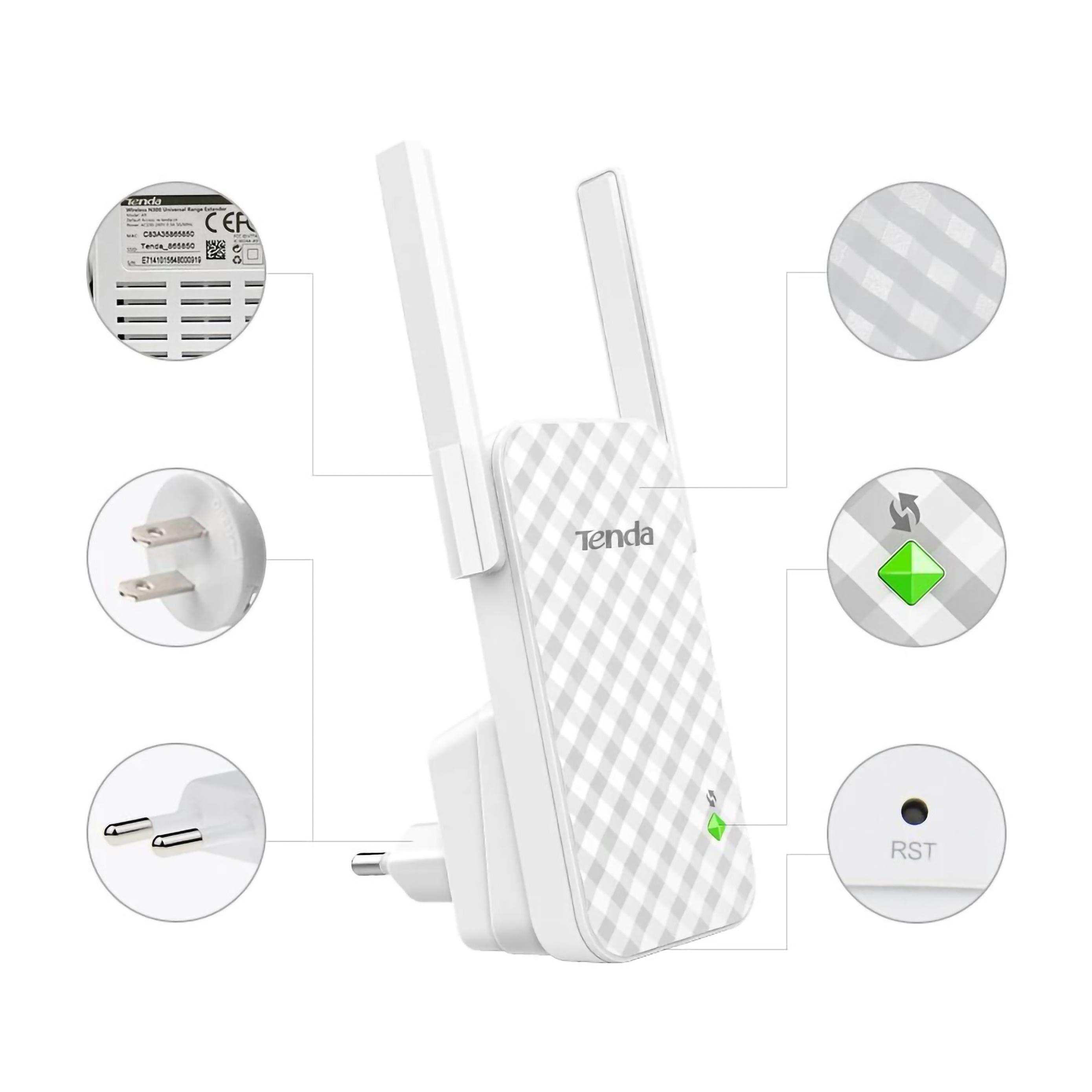 Tenda Wireless N300 Universal Range Extender A9