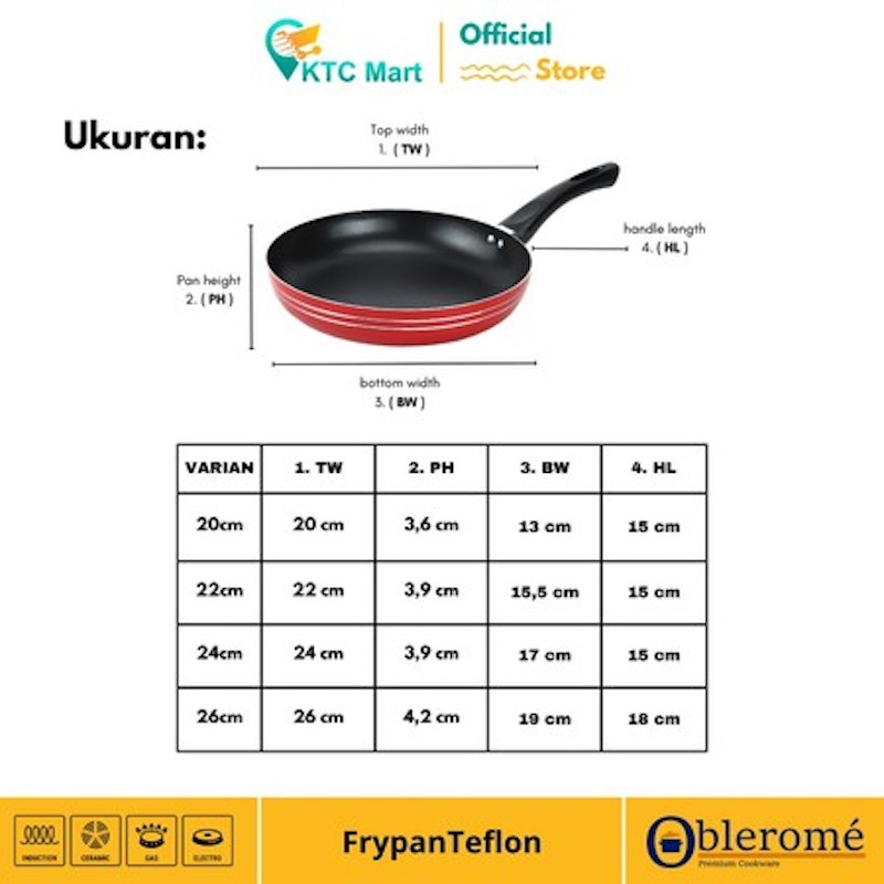 OBLEROME Frypan 24 cm 5