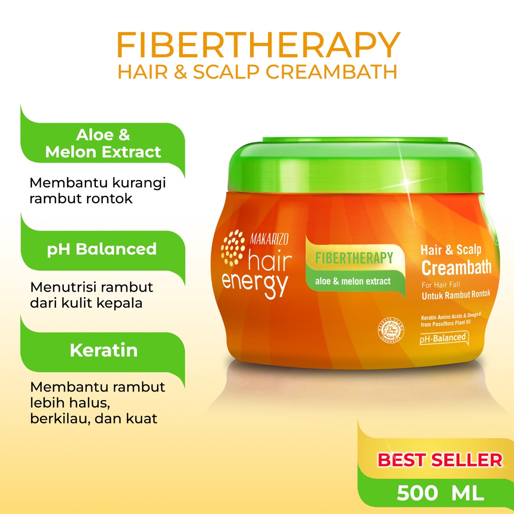 Akasha Wira International Makarizo Hair Energy Fibertherapy Hair & Scalp Cream with Aloe & Melon Extract