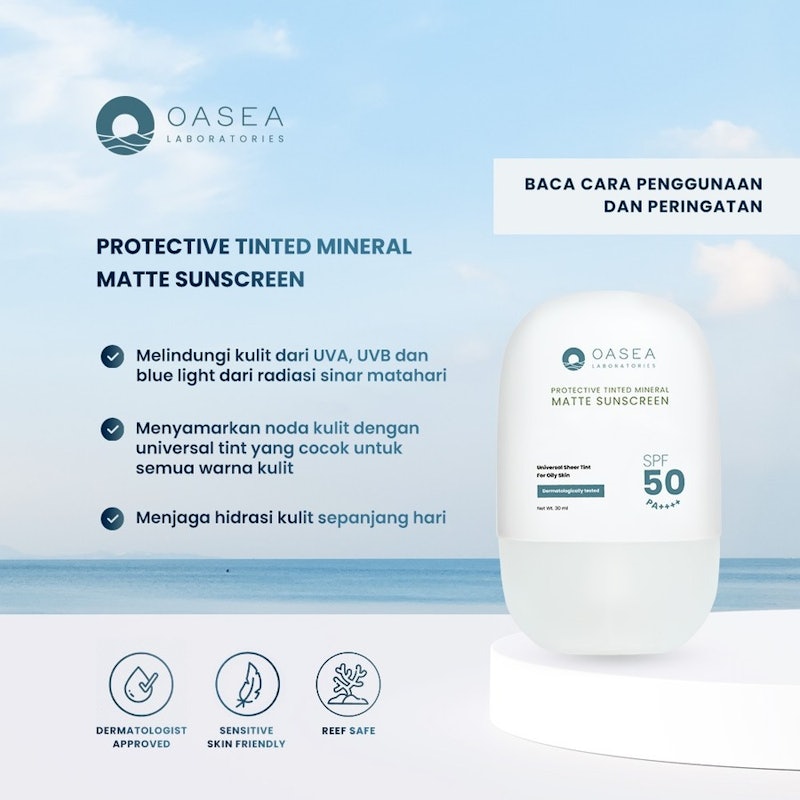 Oasea Protective Tinted Mineral Matte Sunscreen SPF 50 PA++++