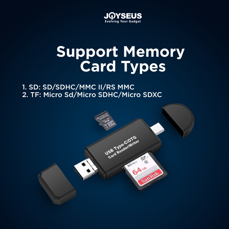  JOYSEUS 3 in 1 Universal OTG Card Reader OT0015