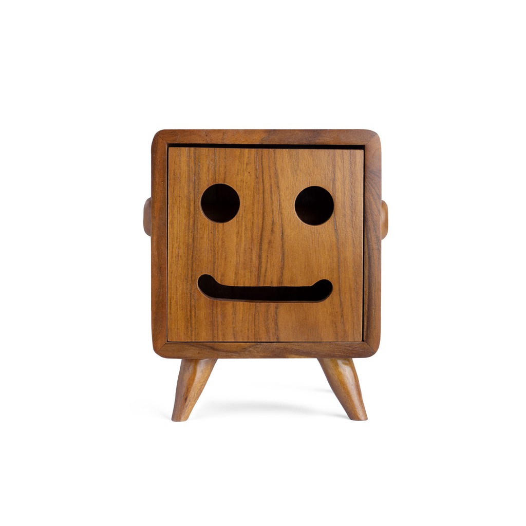 Tempat Tisu Kayu Natural Soka Smile Small 2