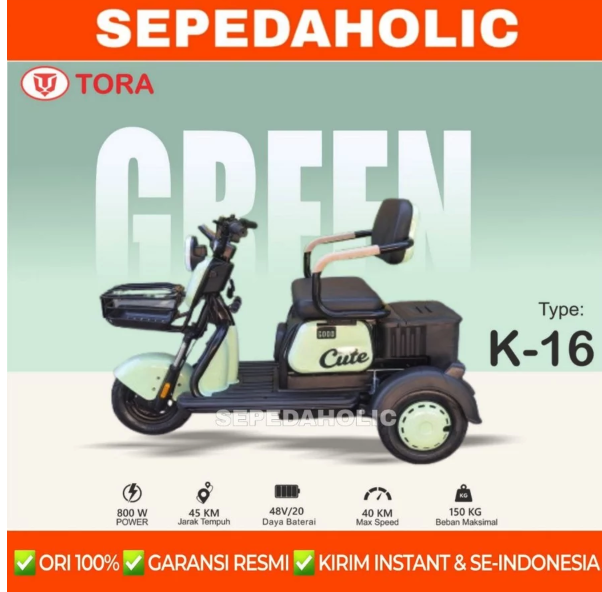  Tora Sepeda Listrik Roda Tiga  K16
