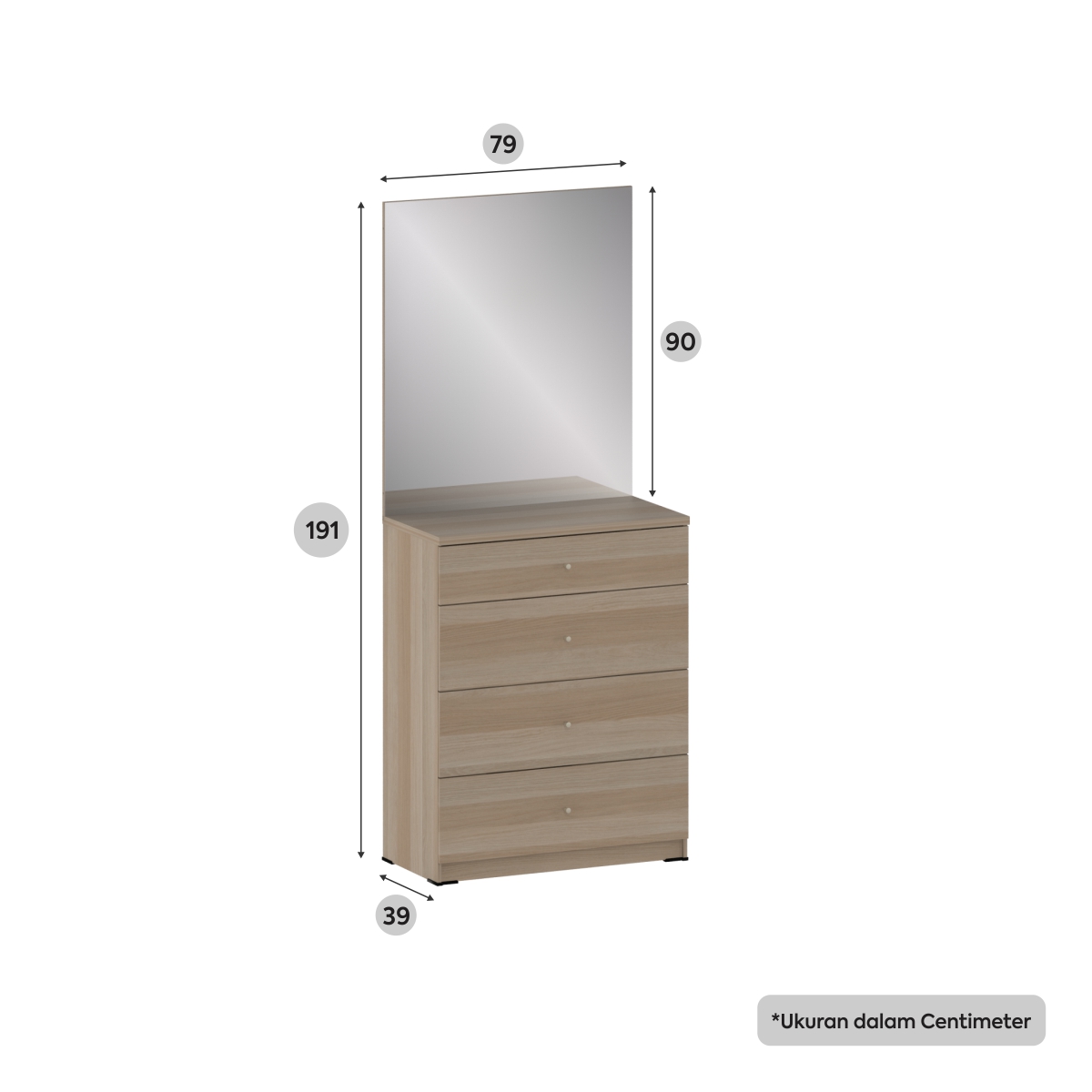 Putera Rackindo Sejahtera Pro Design Yuka Meja Rias  YKADS 80 