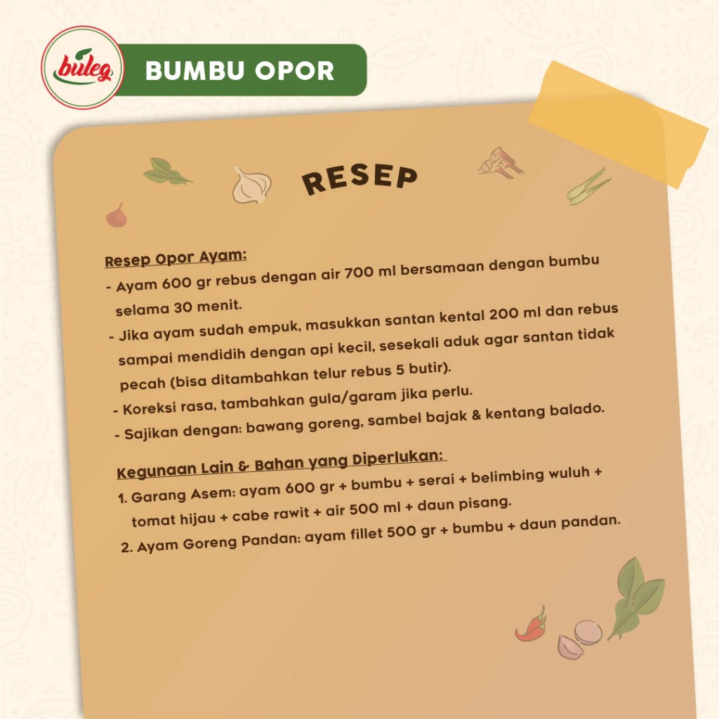 Bumbu Uleg Buleg Bumbu Opor Ayam